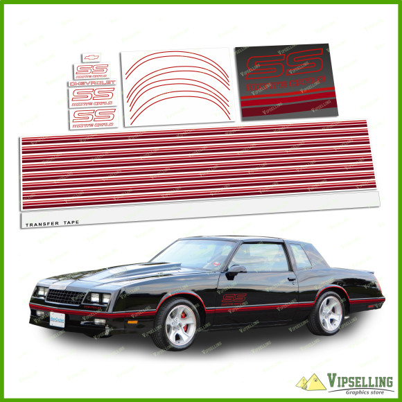 Monte Carlo SS Chevrolet Chevy 1987-1988 Restoration Decals Kit Stripes Stickers