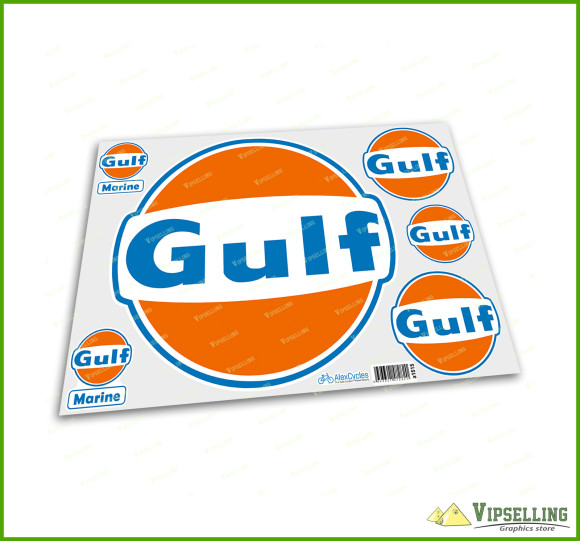 GULF LE MANS Large 300mm Racing Bonnet Hood Decal Sticker Logo + bonus!