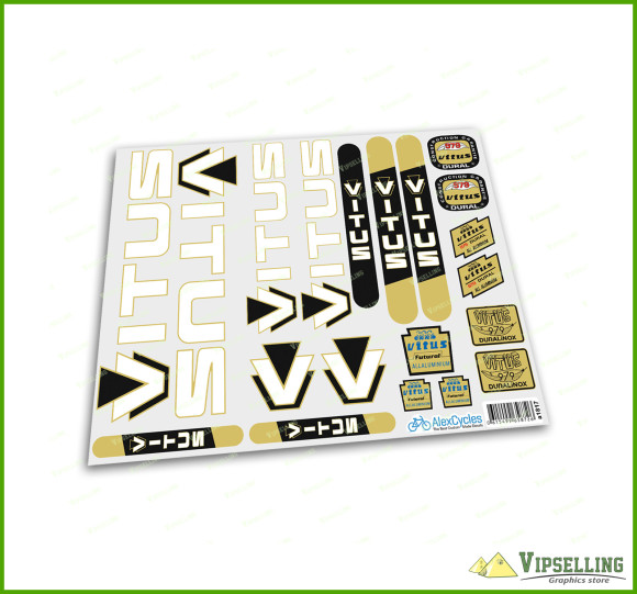 Rare VITUS 979 Aluminium BiCycle White Decals Stickers for Re-sprays Kit Set
