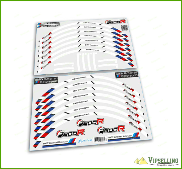 BMW F800R Wheel Rim Laminated Decals Stickers Stripes Motorrad Motorsport F800S BMW F800R Wheel Rim Laminated Decals Stickers Stripes Motorrad Motorsport F800S