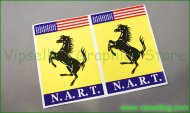 Pair of Rare Vintage Ferrari NART Laminated Decals Stickers Emblems Logo Pair of Rare Vintage Ferrari NART Laminated Decals Stickers Emblems Logo