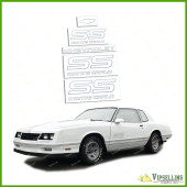 Monte Carlo SS Chevrolet 1987-1988 Restoration Silver Decals Sticker Logos Emblems Kit Chevy Monte Carlo SS Chevrolet 1987-1988 Restoration Silver Decals Sticker Logos Emblems Kit Chevy