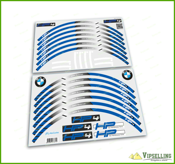 BMW HP4 S1000RR Motorrad Motorsport Motorcycle Wheel Rim Laminated Stripes Decal