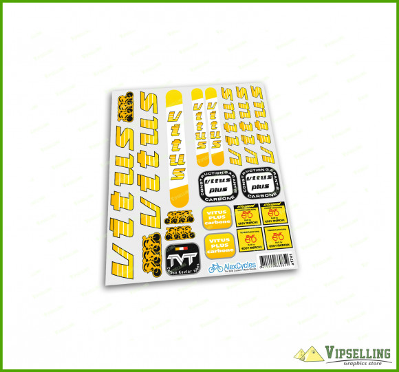 VITUS TVT Lifespeed EDDY MERCKX Carbone Yellow Decals Stickers Kit for Re-sprays