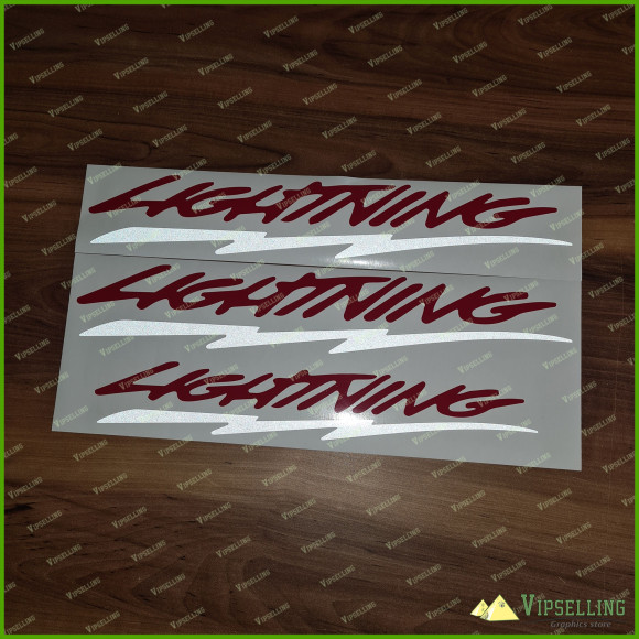 Ford F-150 Lightning Complete Decals Stickers Set Red Reflective Colors
