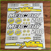 Mercury 115 150 175 200 225 250 HP Optimax ProXS Outboadrs Motor Yellow Laminated Decals Boat   Mercury 115 150 175 200 225 250 HP Optimax ProXS Outboadrs Motor Yellow Laminated Decals Boat