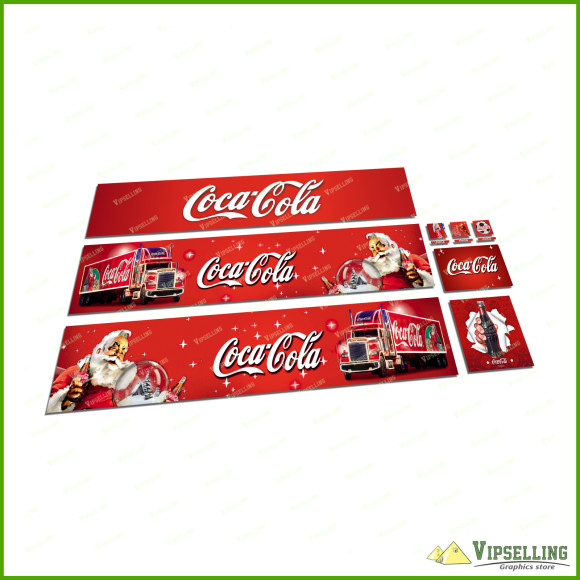 Tamiya 14th 1/14 Scale Truck Reefer Box Trailer Coca-Cola Christmas Decals Stickers Roof
