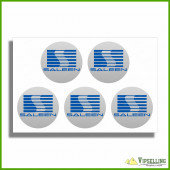 Saleen Ford Mustang Chrome Blue Silver Wheel Caps Center Decals Kit Saleen Ford Mustang Chrome Blue Silver Wheel Caps Center Decals Kit