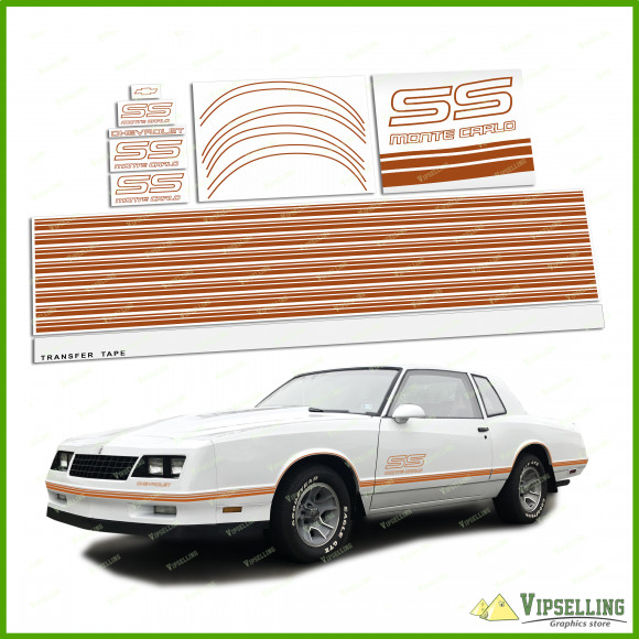 Monte Carlo SS Chevrolet Fully Nut Brown 1987-1988 Restoration Decals Stripes Chevy Kit