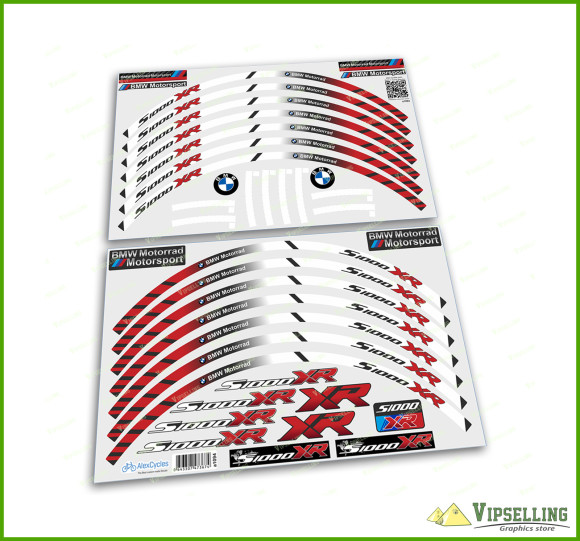 BMW Motorrad Motorsport S1000XR Wheel Rim Laminated Stripes Decals Stickers Kit BMW Motorrad Motorsport S1000XR Wheel Rim Laminated Stripes Decals Stickers Kit
