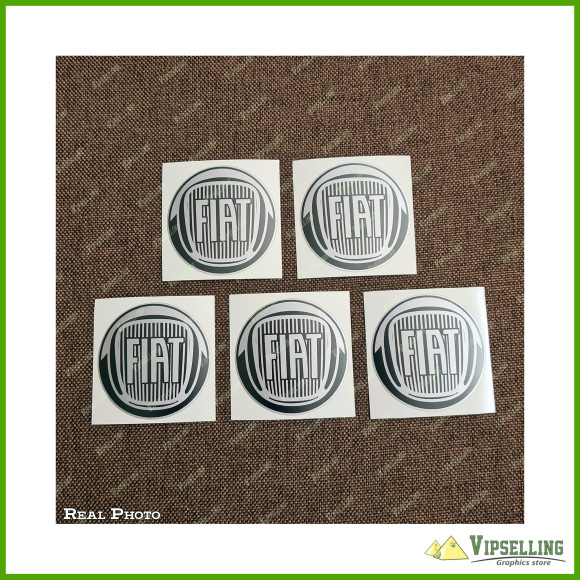 Fiat Abarth Wheel Caps Center Chrome Silver Laminated Decals Stickers Set Fiat Abarth Wheel Caps Center Chrome Silver Laminated Decals Stickers Set