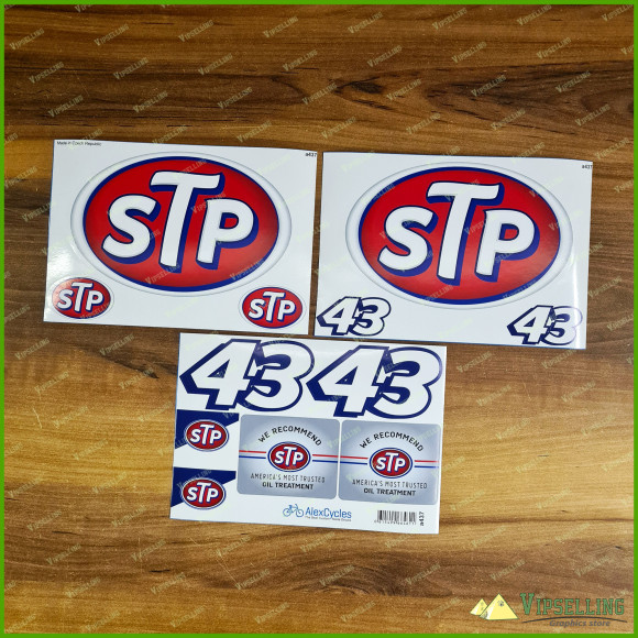 Rare Vintage STP 43 Fuel Oil Additives Racing Rally Decals Stickers Set Rare Vintage STP 43 Fuel Oil Additives Racing Rally Decals Stickers Set