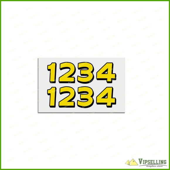 John Deere Style Numbers 1 2 3 4 Decals Stickers Set