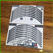 BMW Motorrad Motorsport S1000XR Wheel Rim Grey Laminated Stripes Decals Stickers Kit BMW Motorrad Motorsport S1000XR Wheel Rim Grey Laminated Stripes Decals Stickers Kit