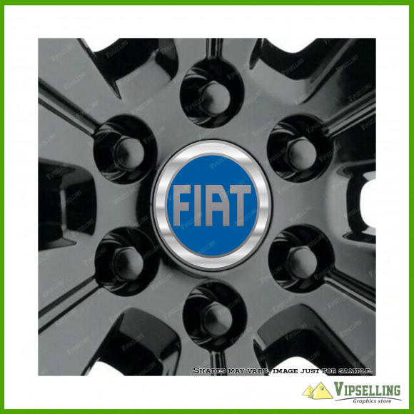 Fiat Wheel Caps Center Chrome Silver Laminated Decals Stickers Set Abarth Fiat Wheel Caps Center Chrome Silver Laminated Decals Stickers Set Abarth