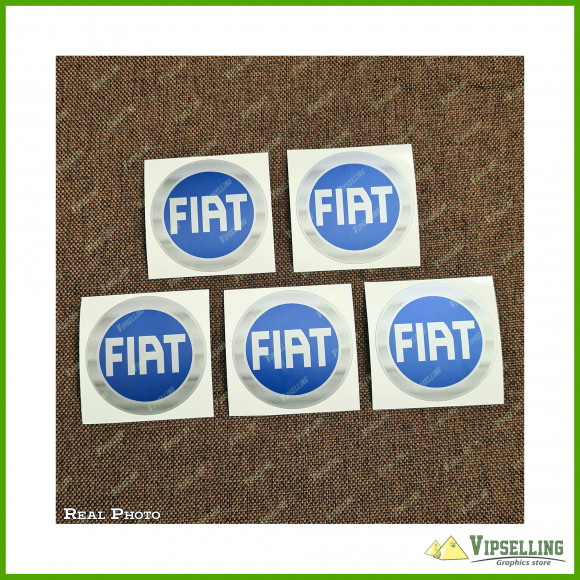 Fiat Wheel Caps Center Chrome Silver Laminated Decals Stickers Set Abarth Fiat Wheel Caps Center Chrome Silver Laminated Decals Stickers Set Abarth