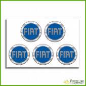 Fiat Wheel Caps Center Chrome Silver Laminated Decals Stickers Set Abarth Fiat Wheel Caps Center Chrome Silver Laminated Decals Stickers Set Abarth