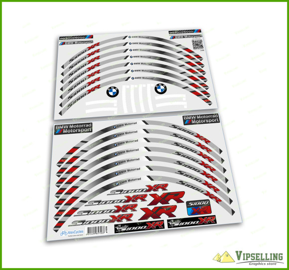 BMW Motorrad Motorsport S1000XR Grey Wheel Rim Laminated Stripes Decals Stickers Kit BMW Motorrad Motorsport S1000XR Grey Wheel Rim Laminated Stripes Decals Stickers Kit