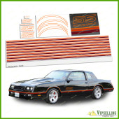 Monte Carlo SS Chevrolet Chevy 1987-1988 Orange Burgundy Full Restoration Decals Stripes Kit Monte Carlo SS Chevrolet Chevy 1987-1988 Orange Burgundy Full Restoration Decals Stripes Kit