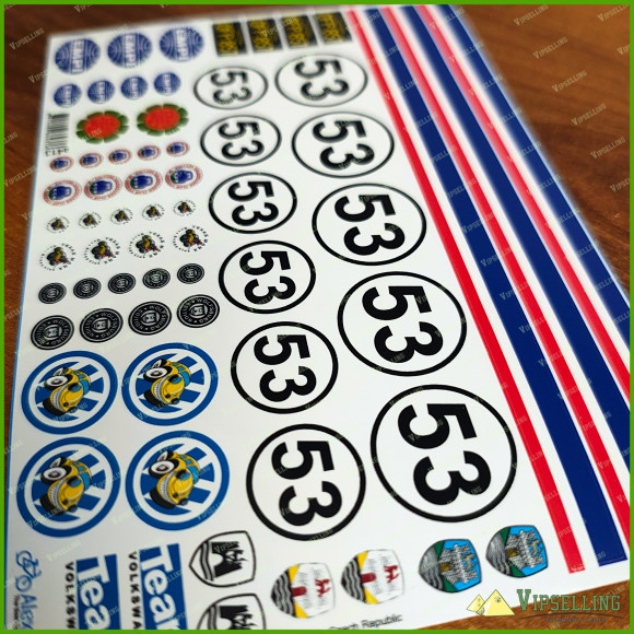 Herbie VW Beetle Lot of Decals the Love Bug Stickers Kit New Look 1/18 Scale Herbie VW Beetle Lot of Decals the Love Bug Stickers Kit New Look 1/18 Scale