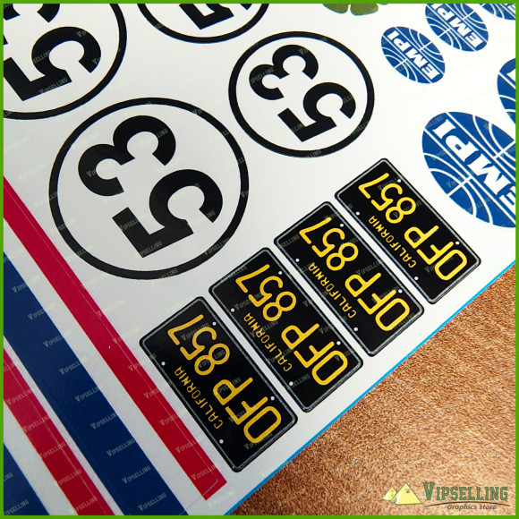 Herbie VW Beetle Lot of Decals the Love Bug Stickers Kit New Look 1/18 Scale Herbie VW Beetle Lot of Decals the Love Bug Stickers Kit New Look 1/18 Scale