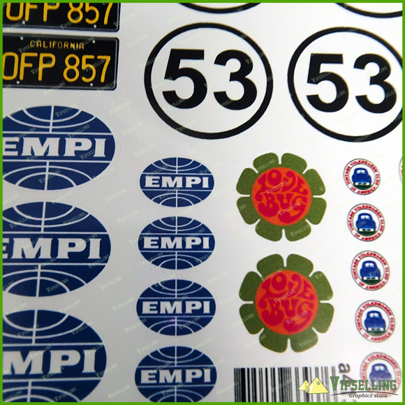 Herbie VW Beetle Lot of Decals the Love Bug Stickers Kit New Look 1/18 Scale Herbie VW Beetle Lot of Decals the Love Bug Stickers Kit New Look 1/18 Scale