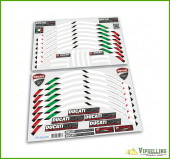 Ducati Corse Hypermotard Motorcycle Wheel Rim White Laminated Decals Stickers Stripes Set Ducati Corse Hypermotard Motorcycle Wheel Rim White Laminated Decals Stickers Stripes Set