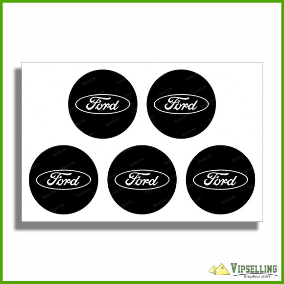 Ford Logo Mustang Horse Wheel Center Cap Laminated Decals Stickers Set