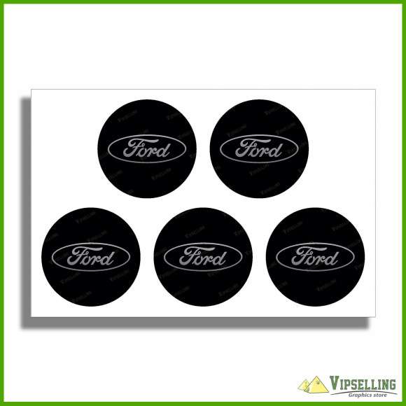 Ford Logo Mustang Horse Wheel Center Cap Laminated Decals Stickers Set