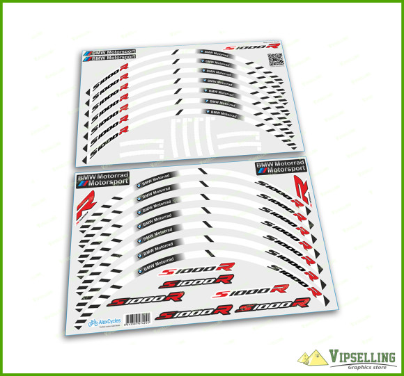 BMW S1000R Motorcycle Wheel Rim Stripes Decals Sticker Motorrad Motorsport S1000