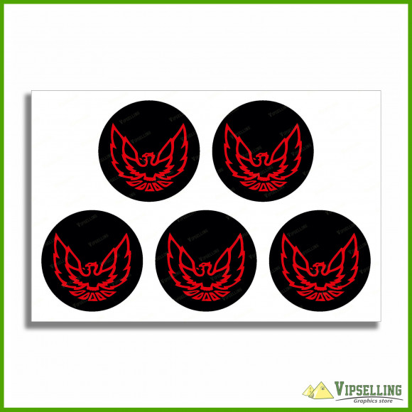Pontiac Trans Am Firebird Wheel Caps Center Red Laminated Decals Stickers Emblems