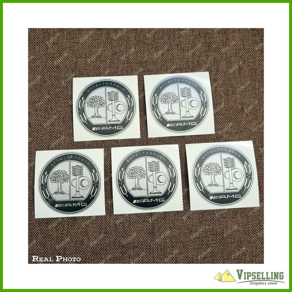 AMG Mercedes Chrome Silver Gold White Wheel Caps Center Decals Set AMG Mercedes Chrome Silver Gold White Wheel Caps Center Decals Set