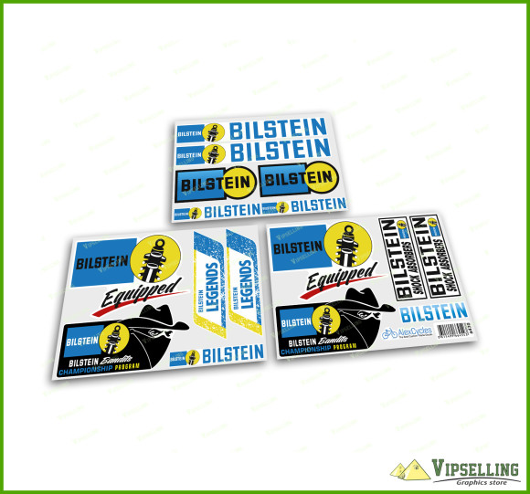 Bilstein Legends Shocks Rally Racing Classic Car Bike 4x4 Decals Sticker Set