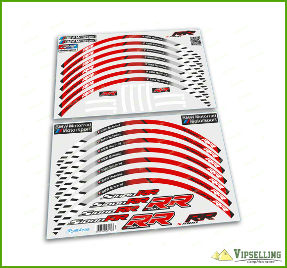 BMW S1000RR Motorrad Motorsport Motorcycle Wheel Rim Laminated Stripes Decal