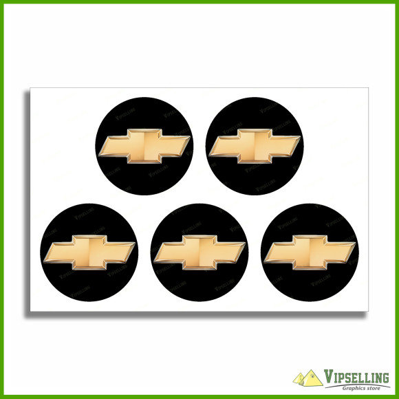 Chevrolet Chevy Wheel Center Caps Laminated Decals Stickers Set