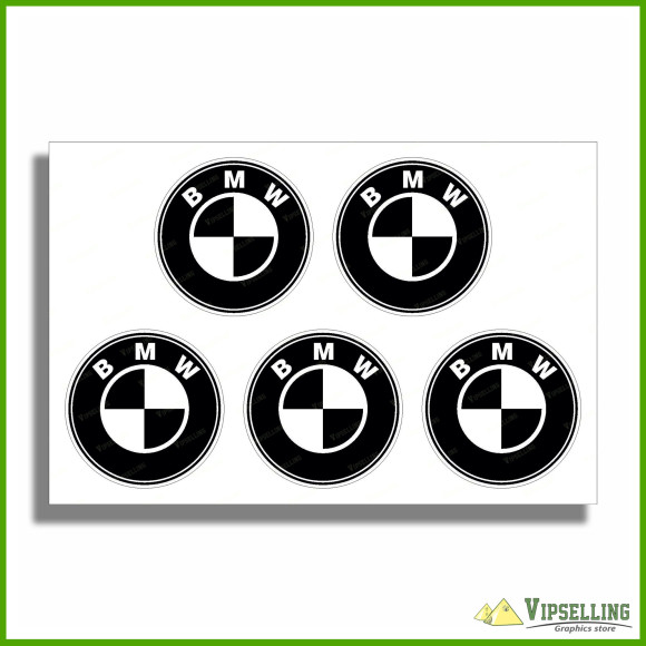 BMW Classic Black Silver Wheel Center Cap Laminated Vinyl Decals Emblems Alpina BMW Classic Black Silver Wheel Center Cap Laminated Vinyl Decals Emblems Alpina