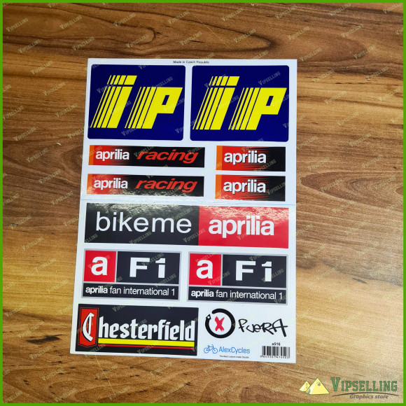 aprilia Racing Motorcycle Laminated Decals Sticker IP F1 Chesterfield Fuera Set Stickers aprilia Racing Motorcycle Laminated Decals Sticker IP F1 Chesterfield Fuera Set Stickers