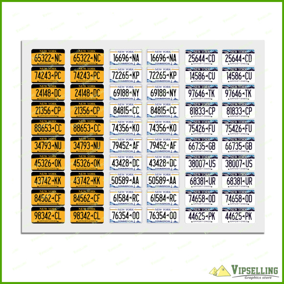 Tamiya 1/14 56319 56302 NY USA State License Plate HQ Decals Stickers Kit
