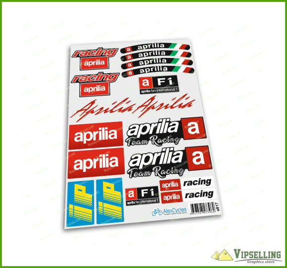 Aprilia Kit 2xA5 aprilia ip F1 Motorcycle Laminated Racing Decals Sticker Chesterfield Fuera Set