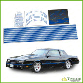Monte Carlo SS Chevrolet Chevy Fully Blue 1987 - 1988 Restoration Decals Kit Stripes Monte Carlo SS Chevrolet Chevy Fully Blue 1987 - 1988 Restoration Decals Kit Stripes
