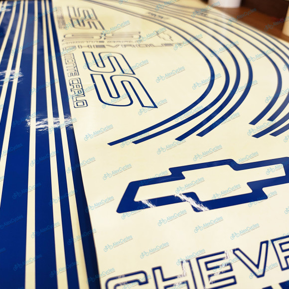 Monte Carlo SS Chevrolet Chevy Fully Blue 1987 - 1988 Restoration Decals Kit Stripes