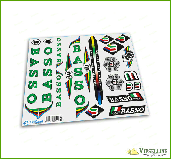 BASSO Yellow Rare Restoration Decals Stickers Campagnolo Many Colors Kit BASSO Yellow Rare Restoration Decals Stickers Campagnolo Many Colors Kit
