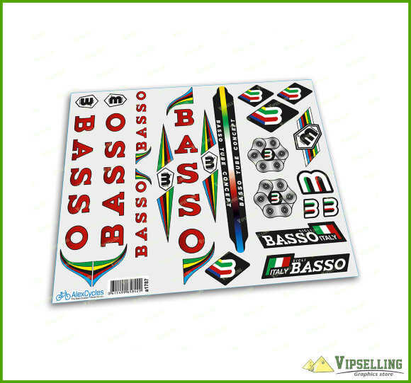 BASSO Yellow Rare Restoration Decals Stickers Campagnolo Many Colors Kit BASSO Yellow Rare Restoration Decals Stickers Campagnolo Many Colors Kit