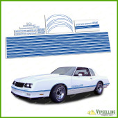 Monte Carlo SS Chevrolet Chevy Fully Blue 1985 - 1986 Restoration Stripes Decals Stickers Kit Monte Carlo SS Chevrolet Chevy Fully Blue 1985 - 1986 Restoration Stripes Decals Stickers Kit