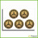 Mercedes Benz Chrome Silver Gold Wheel Center Caps Decals Set Any Size