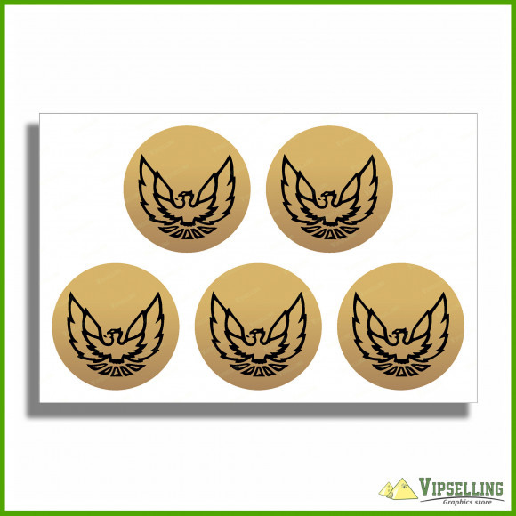 Pontiac Trans Am Firebird Wheel Caps Center Silver Gold Decals Stickers Emblems