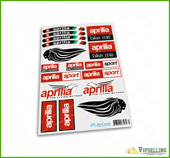 Aprilia Kit 2xA5 aprilia Sport Motorcycle Laminated Fliyng Mythos Racing Decals Sticker Set