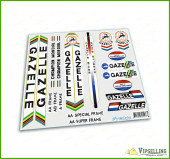 GAZELLE Original Black Restoration Decals Kit Campagnolo Stickers Vintage GAZELLE Original Black Restoration Decals Kit Campagnolo Stickers Vintage