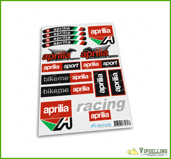 Aprilia Kit 2xA5 aprilia Racing Motorbike Motorcycle Flying Mythos Laminated Decals Stickers Set 