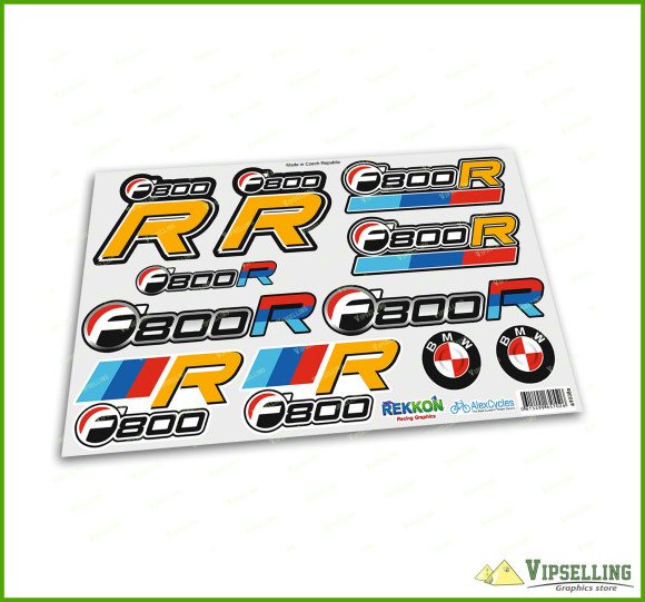BMW Motorrad Motorsport F800R Yellow Big Laminated Decals Stickers Kit